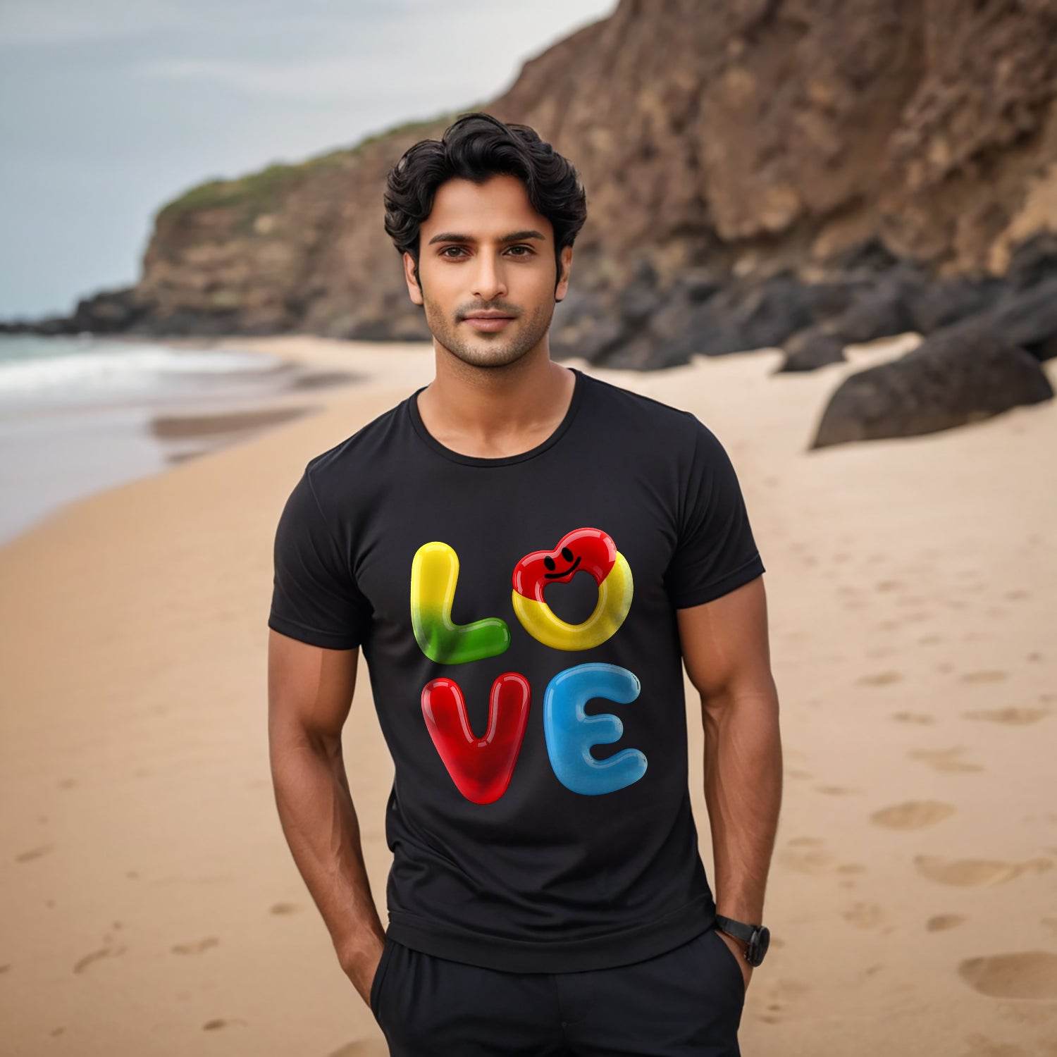 LOVE ART - Unisex Round Neck Regular Fit 100% Combed Cotton Half Sleeve T-Shirt - Mojilo Mart