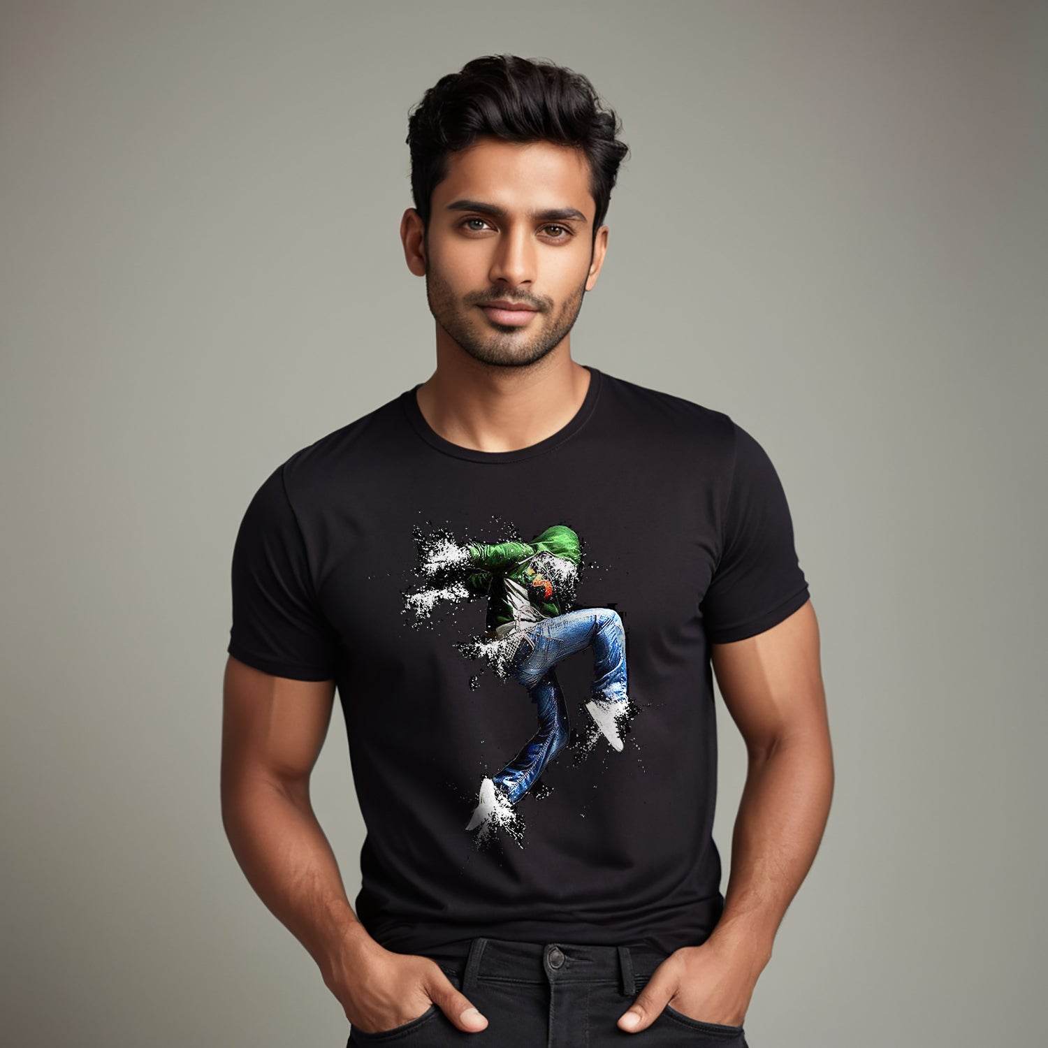 Breakdancing Boy - Unisex Round Neck Regular Fit 100% Combed Cotton Half Sleeve T-Shirt - Mojilo Mart