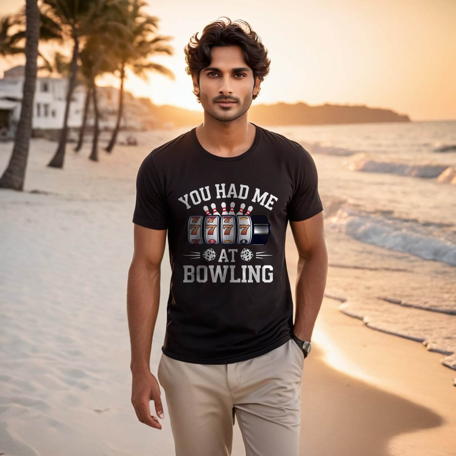 YOU HAD ME AT BOWLING - Unisex Round Neck Regular Fit 100% Combed Cotton Half Sleeve T-Shirt - Mojilo Mart
