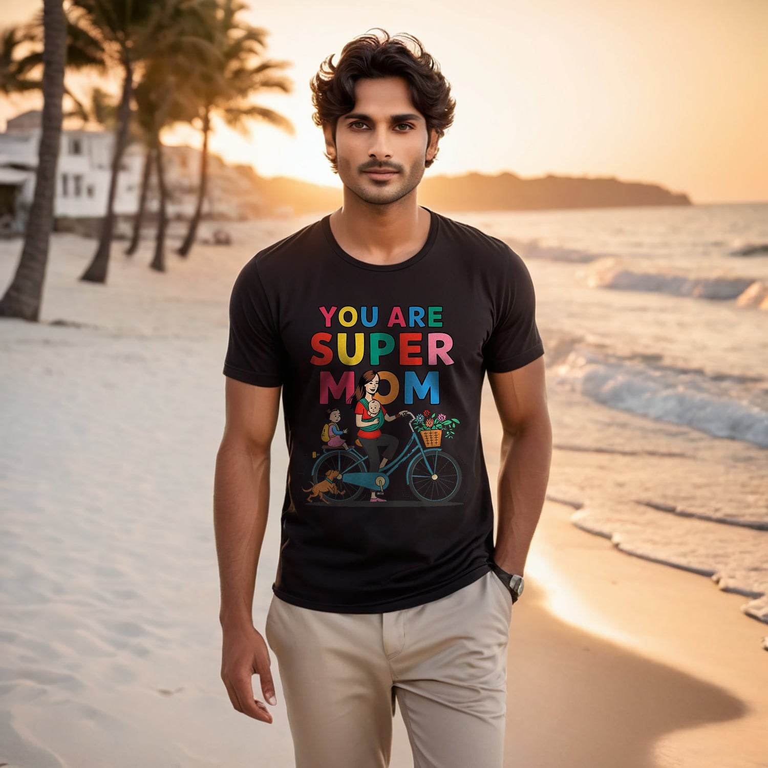 YOU ARE SUPER MOM - Unisex Round Neck Regular Fit 100% Combed Cotton Half Sleeve T-Shirt - Mojilo Mart