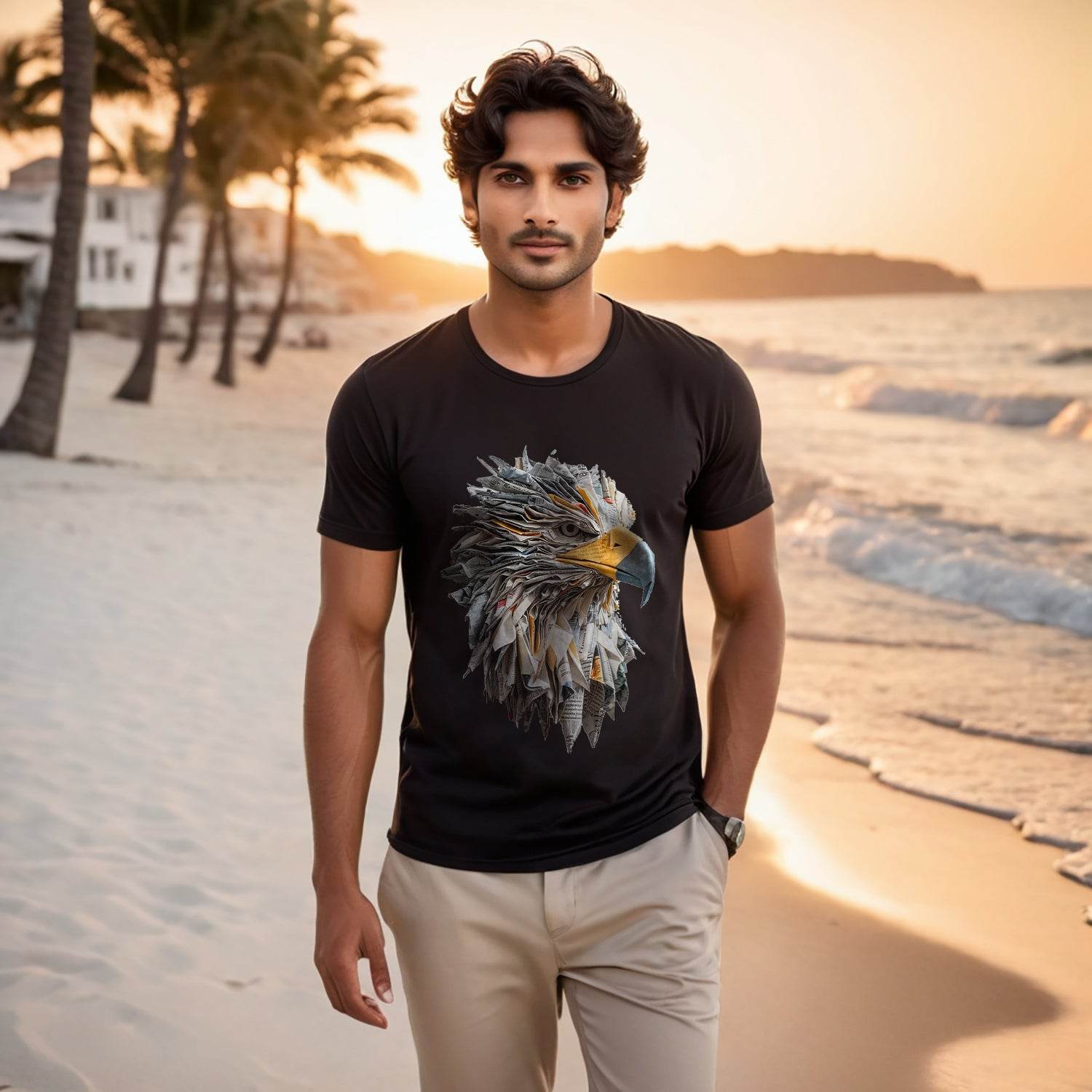 Cardboard Art Sculpture - Unisex Round Neck Regular Fit 100% Combed Cotton Half Sleeve T-Shirt - Mojilo Mart