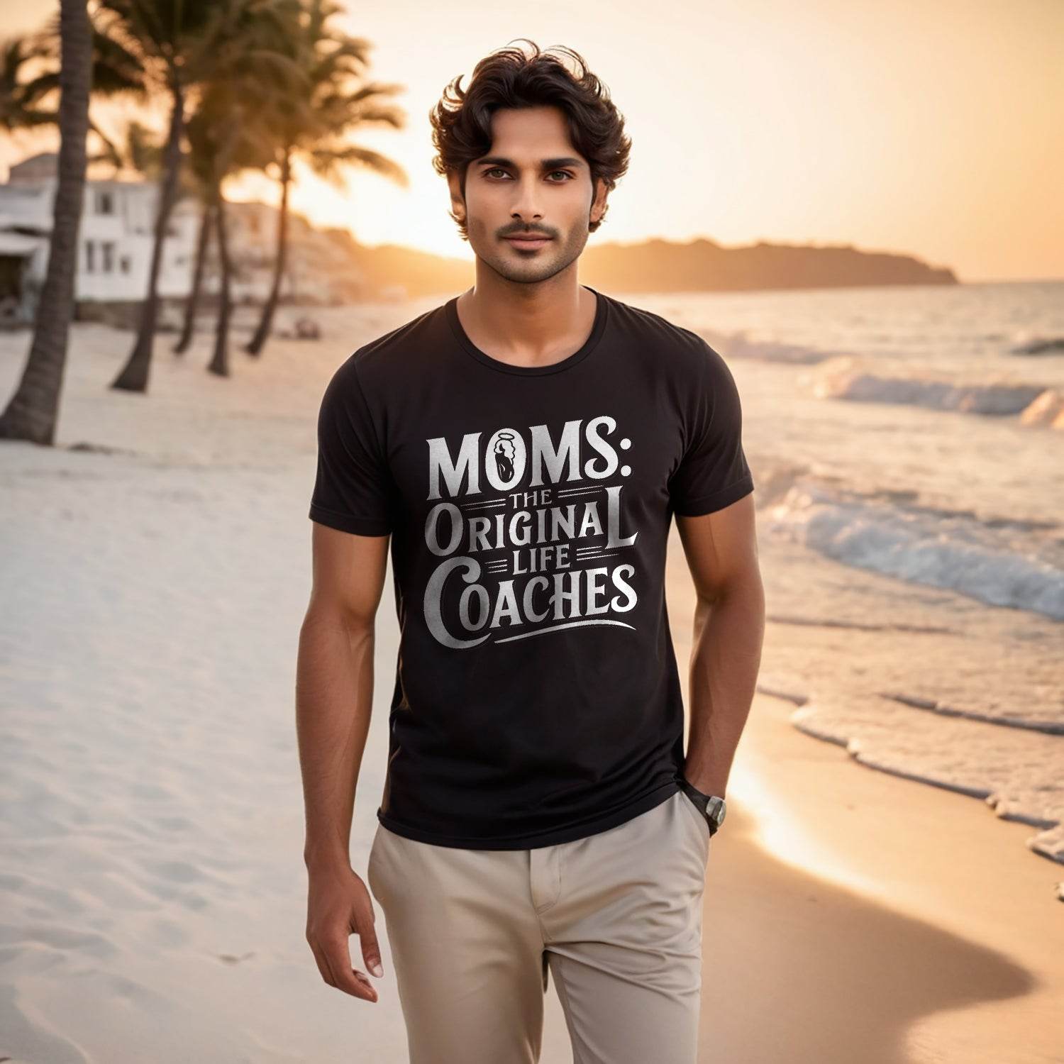MOMS THE ORIGINAL COACHES - Unisex Round Neck Regular Fit 100% Combed Cotton Half Sleeve T-Shirt - Mojilo Mart