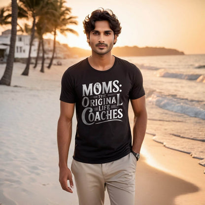 MOMS THE ORIGINAL COACHES - Unisex Round Neck Regular Fit 100% Combed Cotton Half Sleeve T-Shirt - Mojilo Mart