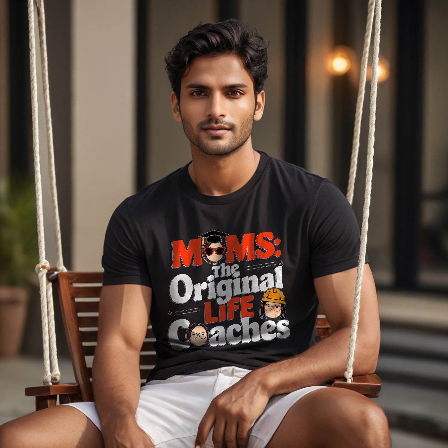 MOMS THE ORIGINAL COACHES Desing- Unisex Round Neck Regular Fit 100% Combed Cotton Half Sleeve T-Shirt - Mojilo Mart