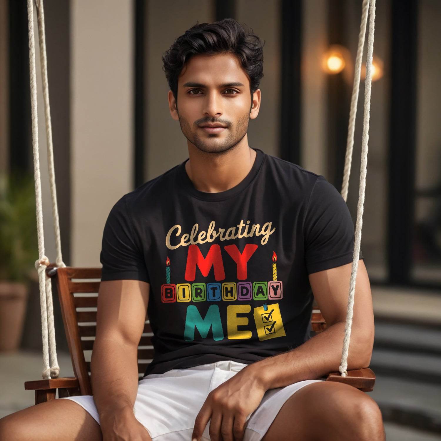 Celebrating MY BIRTHDAY DAY ME - Unisex Round Neck Regular Fit 100% Combed Cotton Half Sleeve T-Shirt - Mojilo Mart