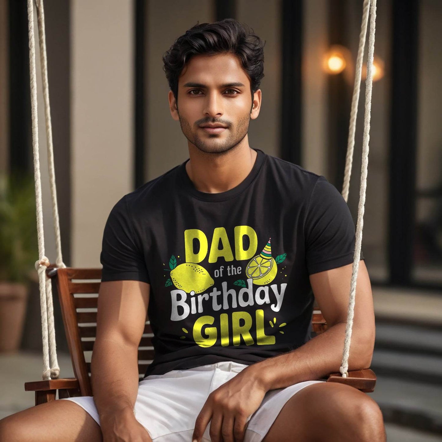 DAD of the Birthday GIRL - Unisex Round Neck Regular Fit 100% Combed Cotton Half Sleeve T-Shirt - Mojilo Mart
