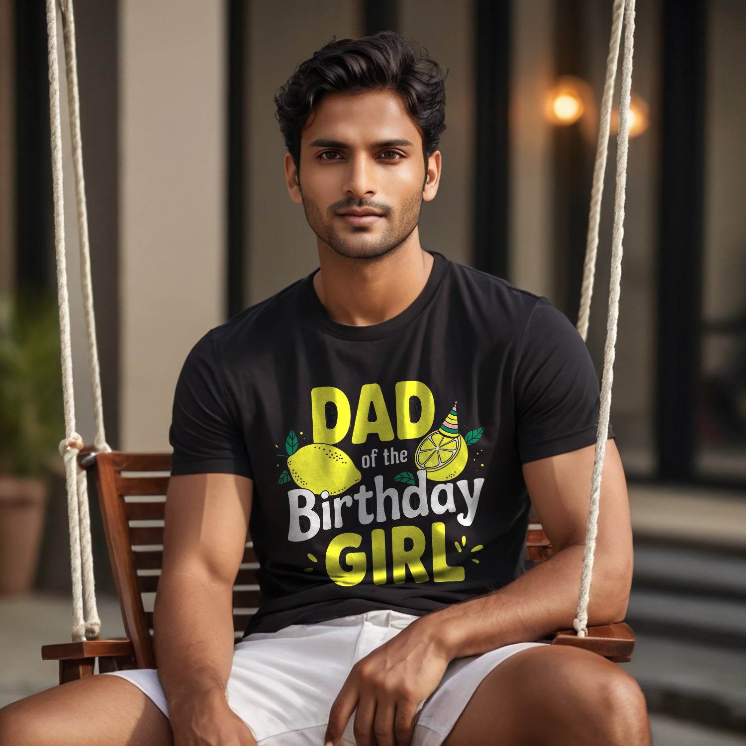 DAD of the Birthday GIRL - Unisex Round Neck Regular Fit 100% Combed Cotton Half Sleeve T-Shirt - Mojilo Mart
