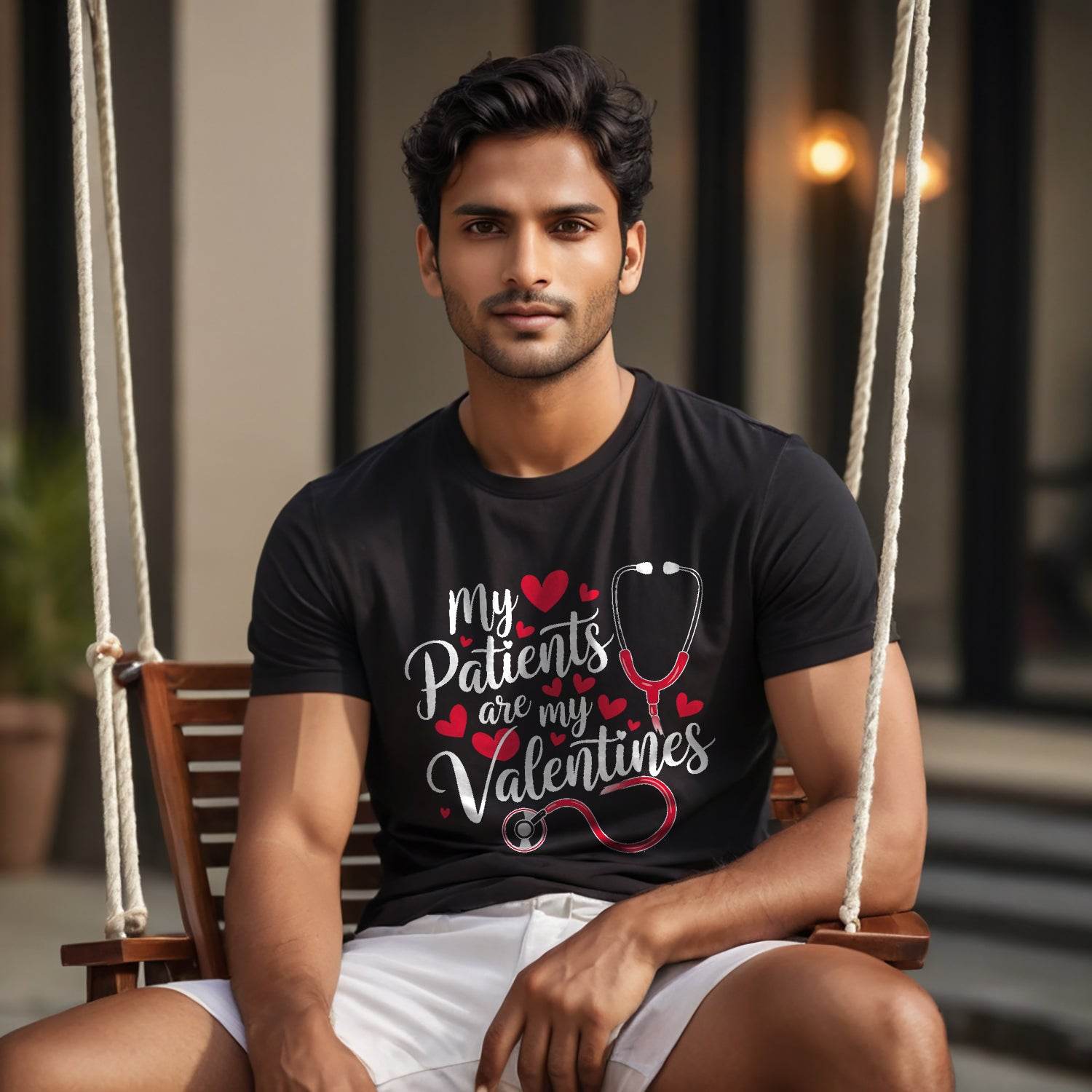 My Patients are MY Valentines - Unisex Round Neck Regular Fit 100% Combed Cotton Half Sleeve T-Shirt - Mojilo Mart