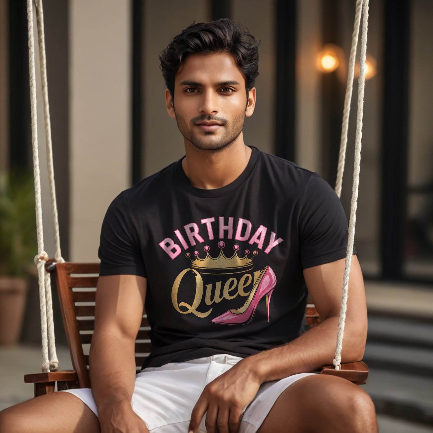 BIRTHDAY Quee - Unisex Round Neck Regular Fit 100% Combed Cotton Half Sleeve T-Shirt - Mojilo Mart