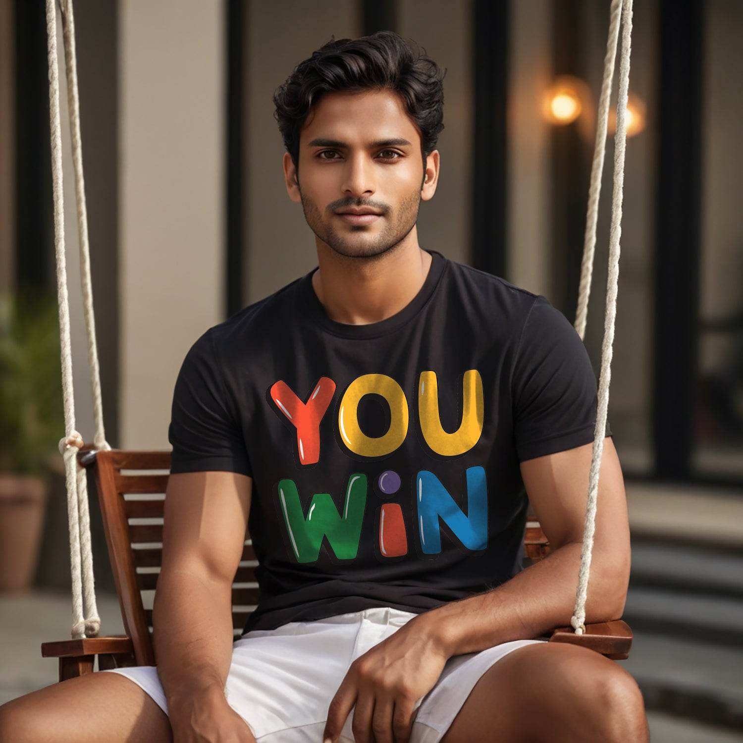 YOU WiN - Unisex Round Neck Regular Fit 100% Combed Cotton Half Sleeve T-Shirt - Mojilo Mart