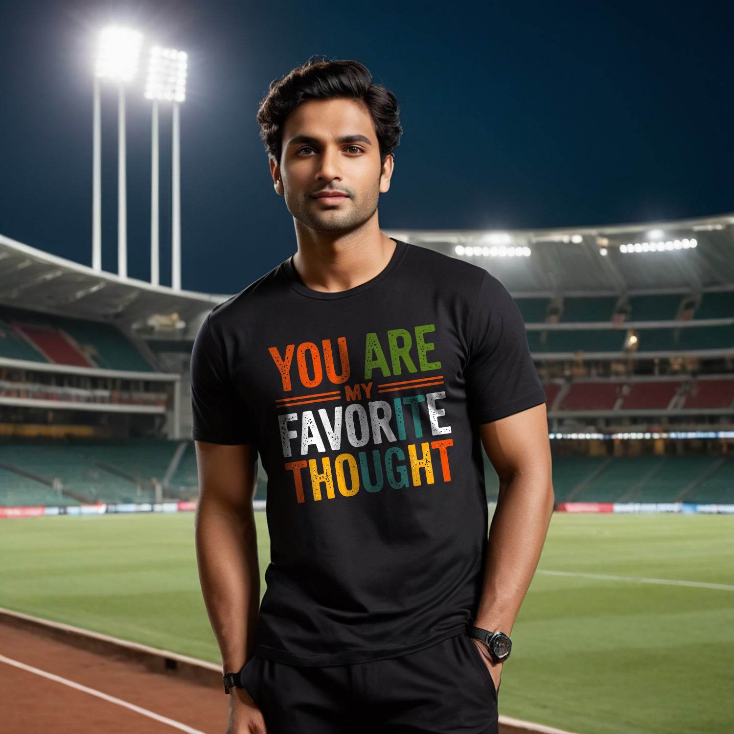 YOU ARE MY FAVORITE THOUGHT - Unisex Round Neck Regular Fit 100% Combed Cotton Half Sleeve T-Shirt - Mojilo Mart