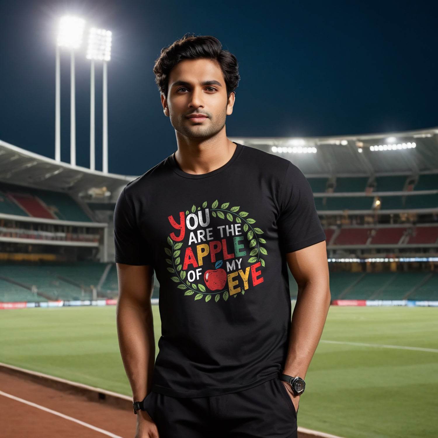 You ARE THE APPLE OF MY EYE - Unisex Round Neck Regular Fit 100% Combed Cotton Half Sleeve T-Shirt - Mojilo Mart