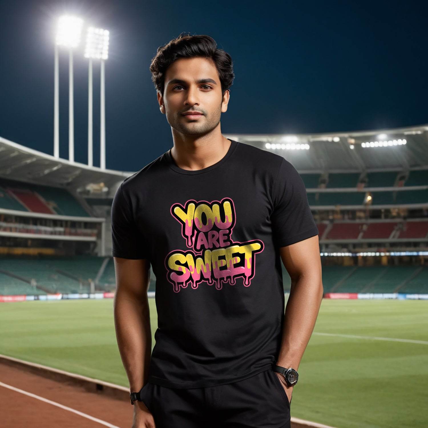 YOU ARE SWEET - Unisex Round Neck Regular Fit 100% Combed Cotton Half Sleeve T-Shirt - Mojilo Mart