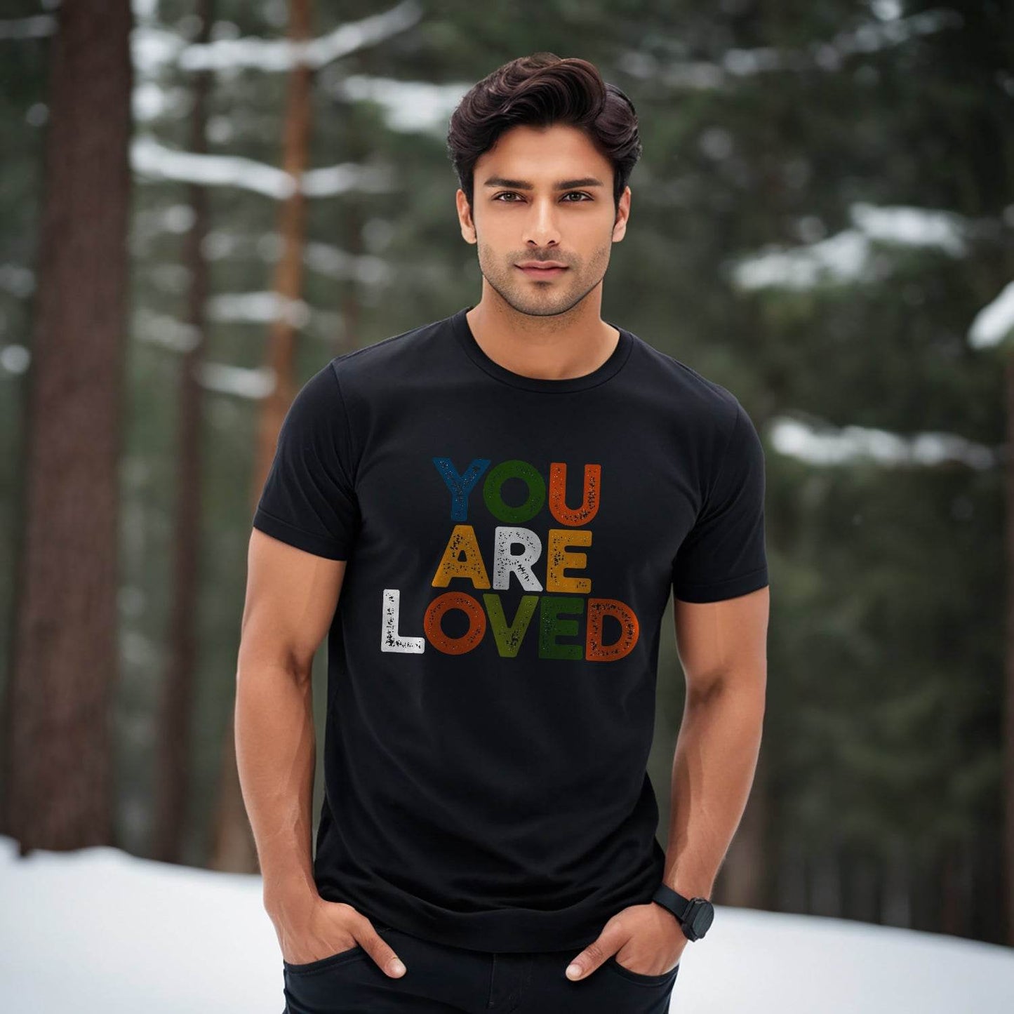 YOU ARE LOVED - Unisex Round Neck Regular Fit 100% Combed Cotton Half Sleeve T-Shirt - Mojilo Mart