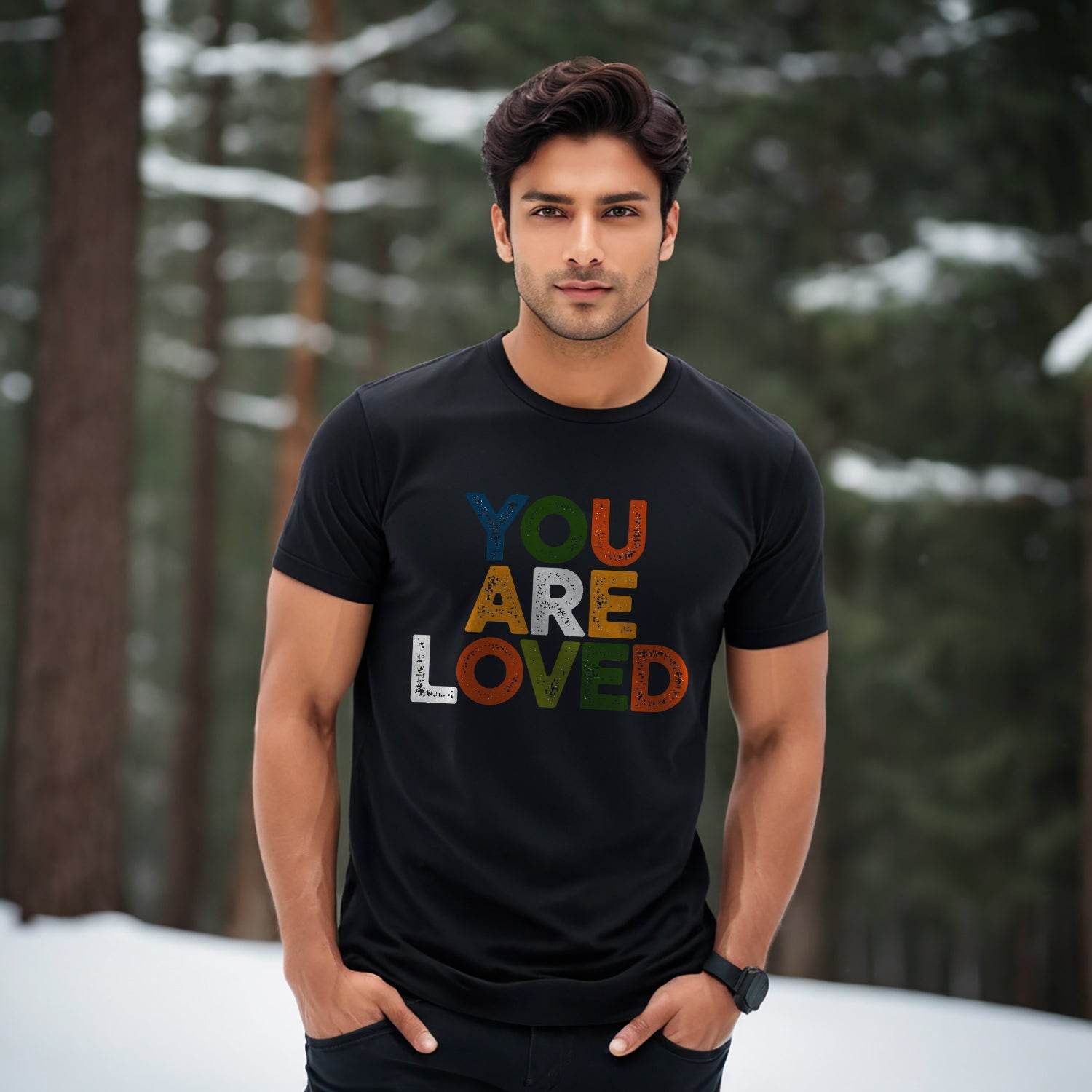 YOU ARE LOVED - Unisex Round Neck Regular Fit 100% Combed Cotton Half Sleeve T-Shirt - Mojilo Mart