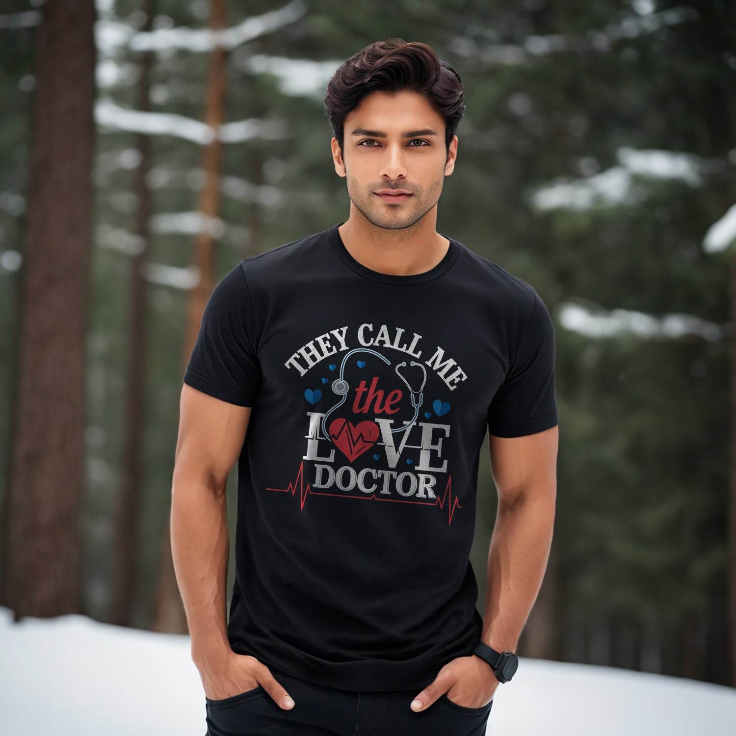 THEY CALL ME the LOVE DOCTOR - Unisex Round Neck Regular Fit 100% Combed Cotton Half Sleeve T-Shirt - Mojilo Mart