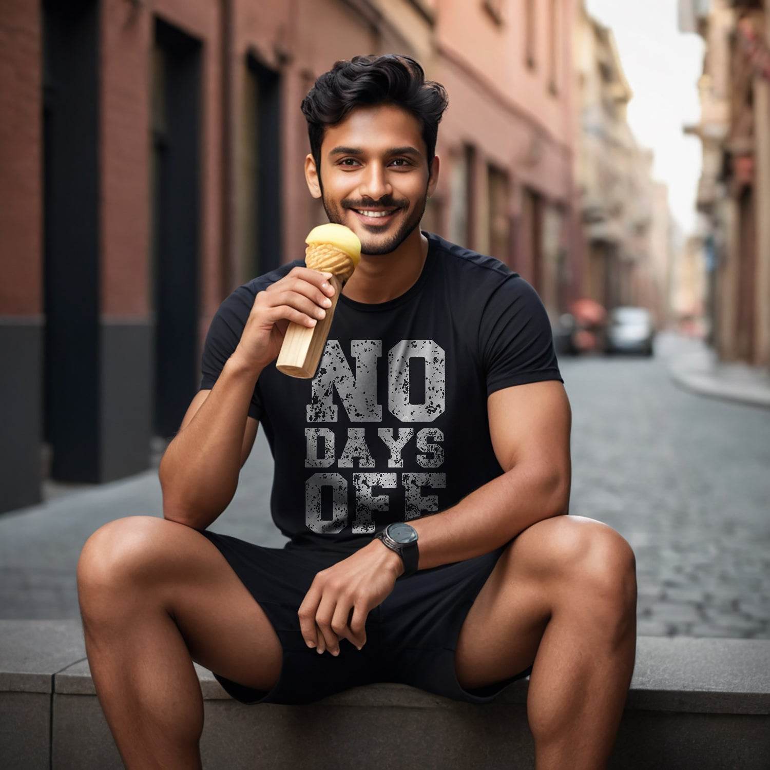 ON DAYS OFF - Unisex Round Neck Regular Fit 100% Combed Cotton Half Sleeve T-Shirt - Mojilo Mart