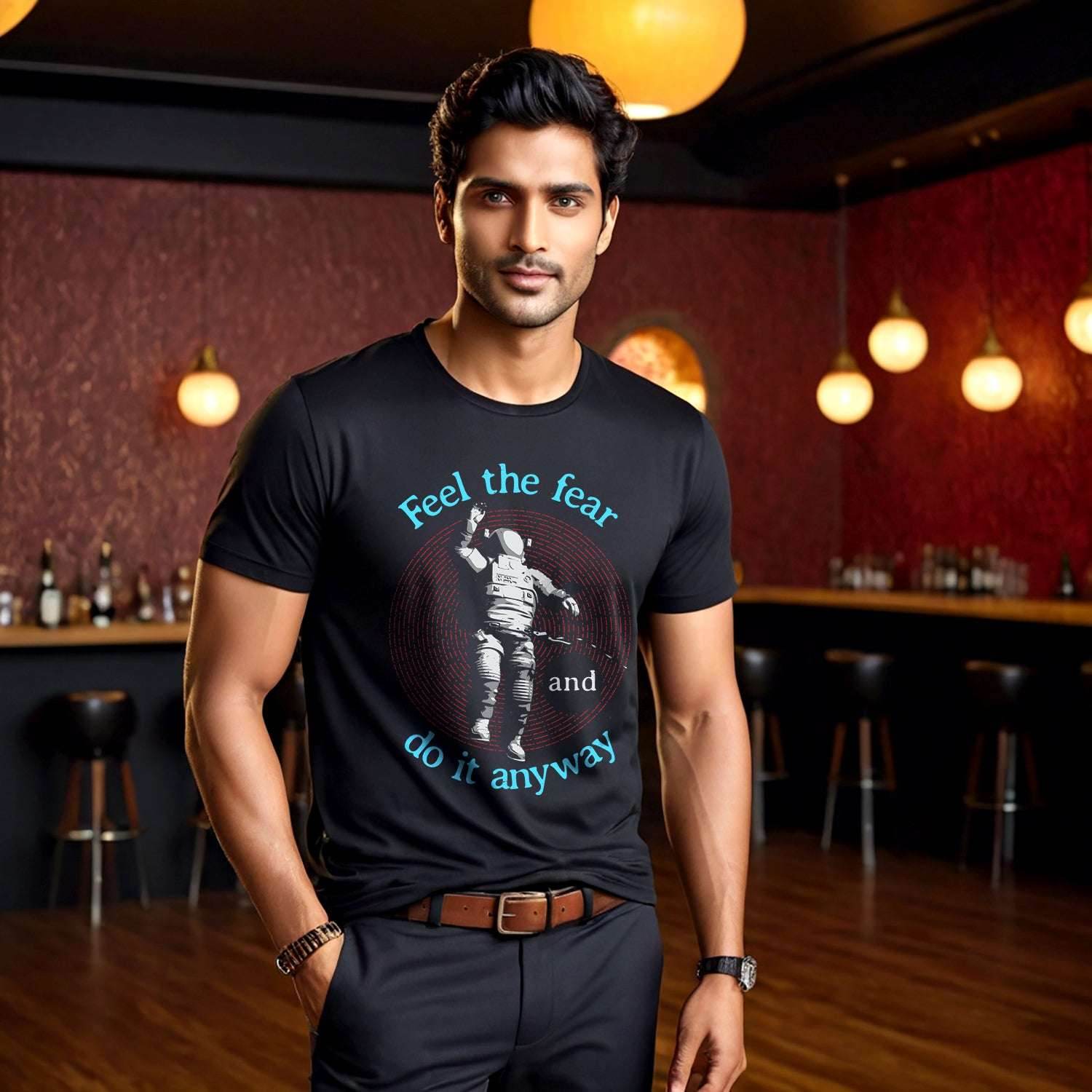 Feel the fear and do it anyway - Unisex Round Neck Regular Fit 100% Combed Cotton Half Sleeve T-Shirt - Mojilo Mart