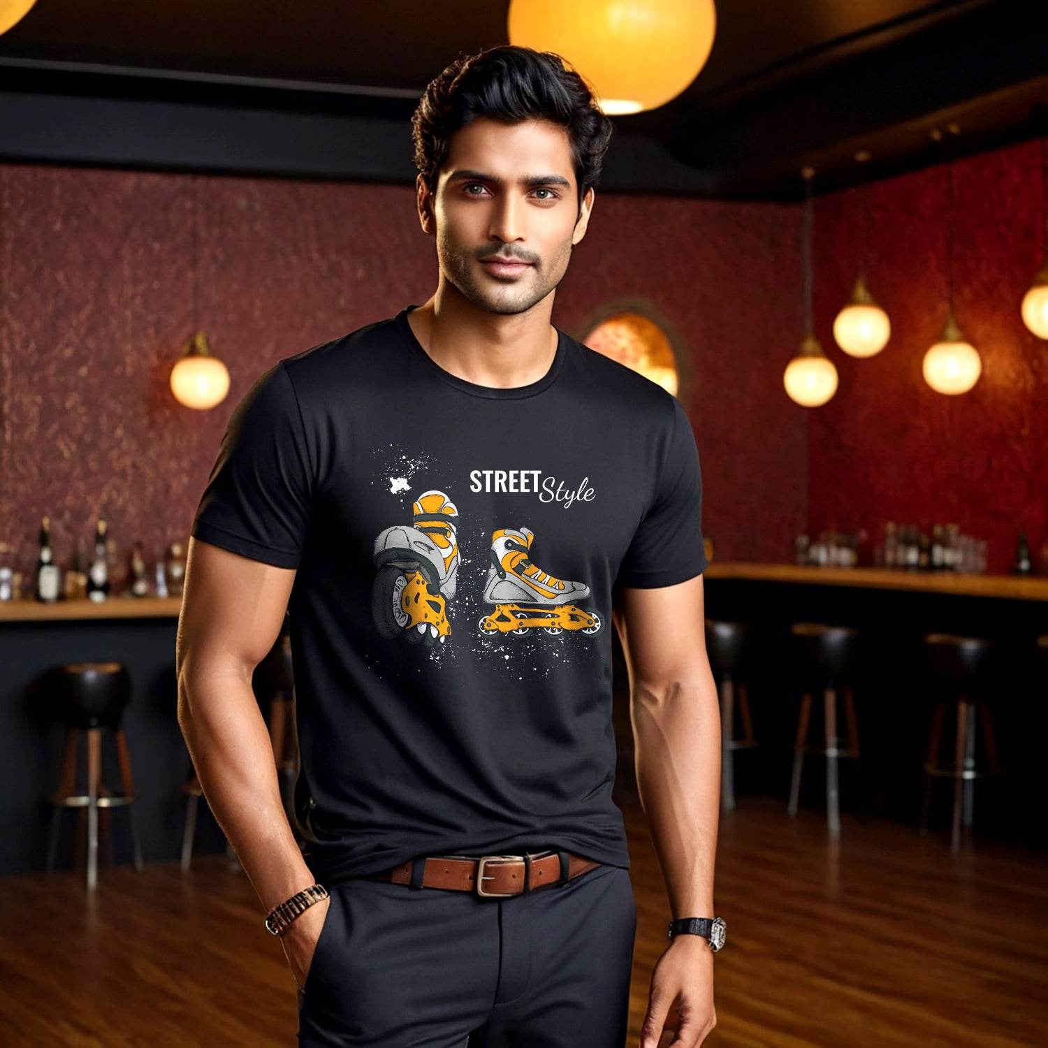 STREET Style Print - Unisex Round Neck Regular Fit 100% Combed Cotton Half Sleeve T-Shirt - Mojilo Mart