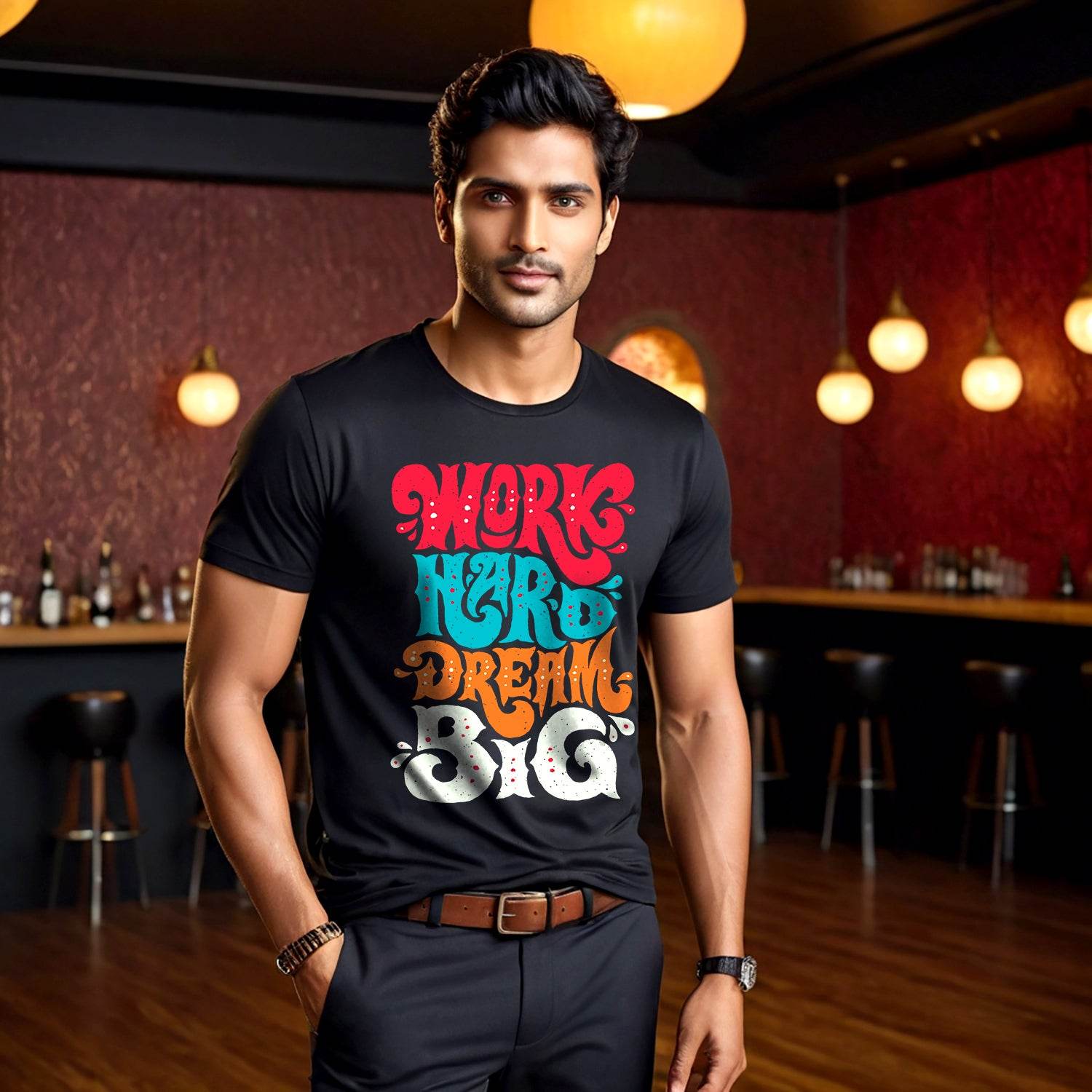 WORIG HORO DREAMG BIG - Unisex Round Neck Regular Fit 100% Combed Cotton Half Sleeve T-Shirt - Mojilo Mart