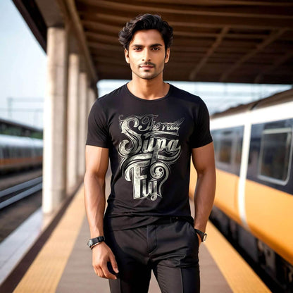 The real SUPA FLY - Unisex Round Neck Regular Fit 100% Combed Cotton Half Sleeve T-Shirt - Mojilo Mart