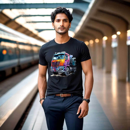 4 in 1 Truck - Unisex Round Neck Regular Fit 100% Combed Cotton Half Sleeve T-Shirt - Mojilo Mart