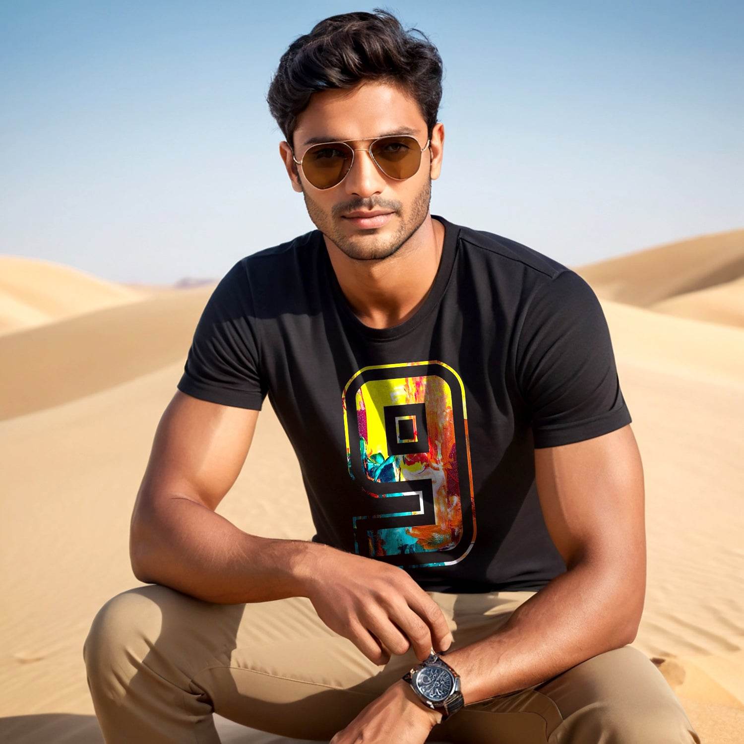Number 9 - Unisex Round Neck Regular Fit 100% Combed Cotton Half Sleeve T-Shirt - Mojilo Mart