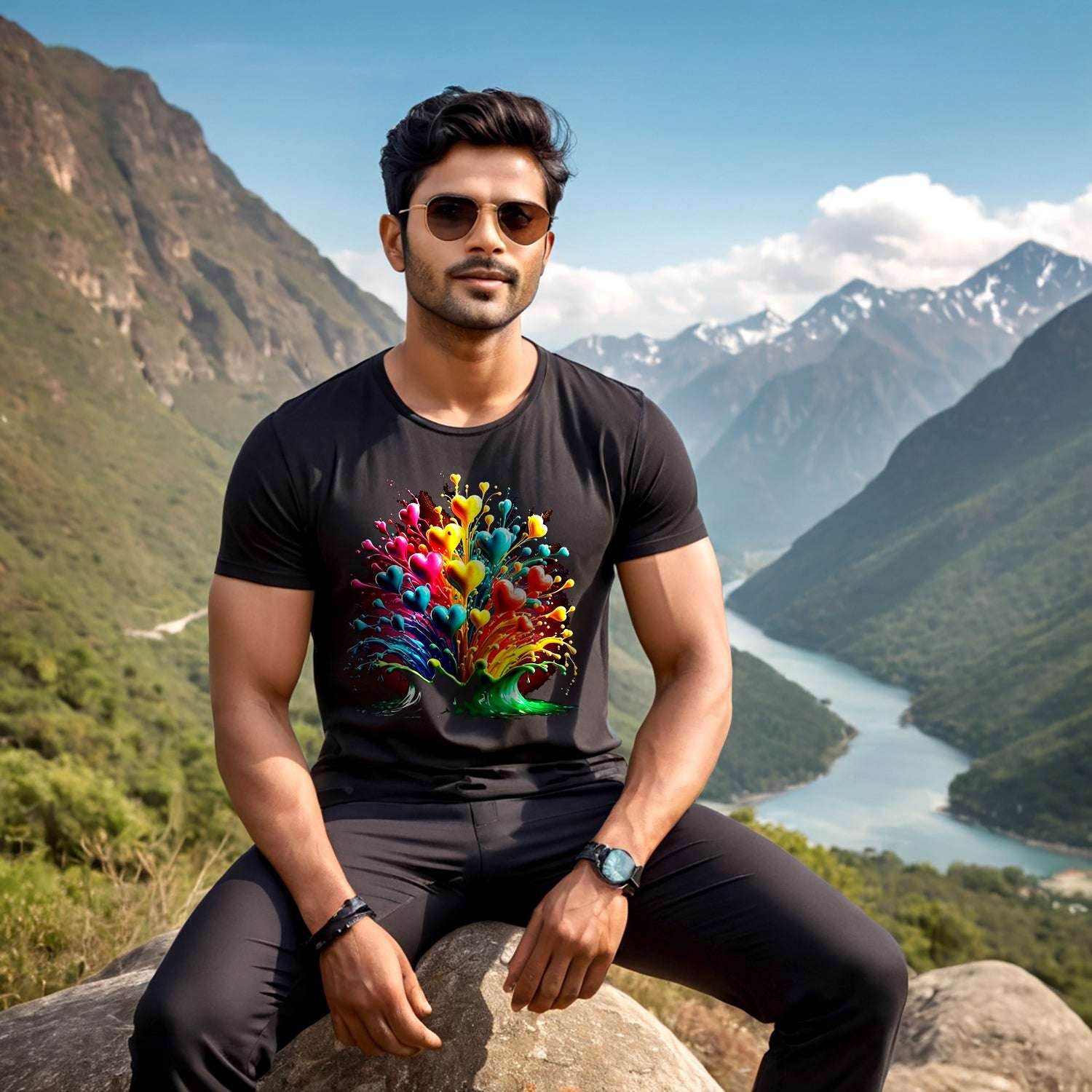 Healing Heart Art - Unisex Round Neck Regular Fit 100% Combed Cotton Half Sleeve T-Shirt - Mojilo Mart