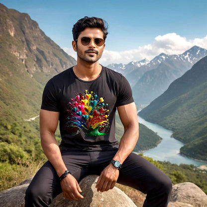 Healing Heart Art - Unisex Round Neck Regular Fit 100% Combed Cotton Half Sleeve T-Shirt - Mojilo Mart