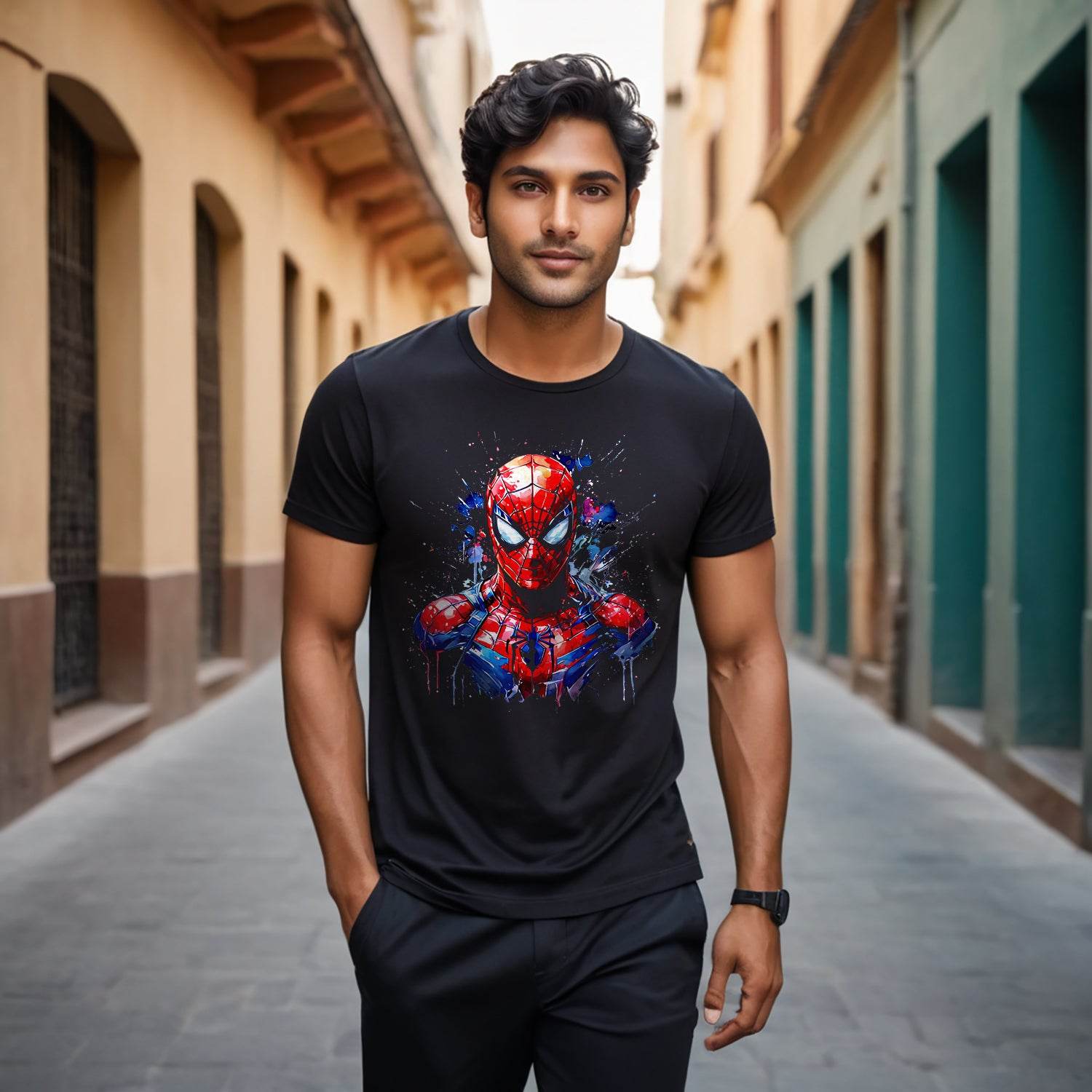 Marvel Spiderman Tshirt - Unisex Round Neck Regular Fit 100% Combed Cotton Half Sleeve T-Shirt - Mojilo Mart