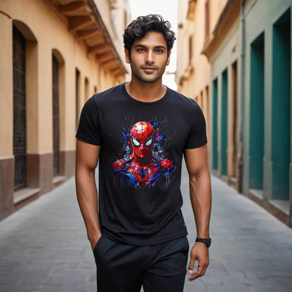 Marvel Spiderman Tshirt - Unisex Round Neck Regular Fit 100% Combed Cotton Half Sleeve T-Shirt - Mojilo Mart