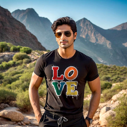 LOVE Color - Unisex Round Neck Regular Fit 100% Combed Cotton Half Sleeve T-Shirt - Mojilo Mart