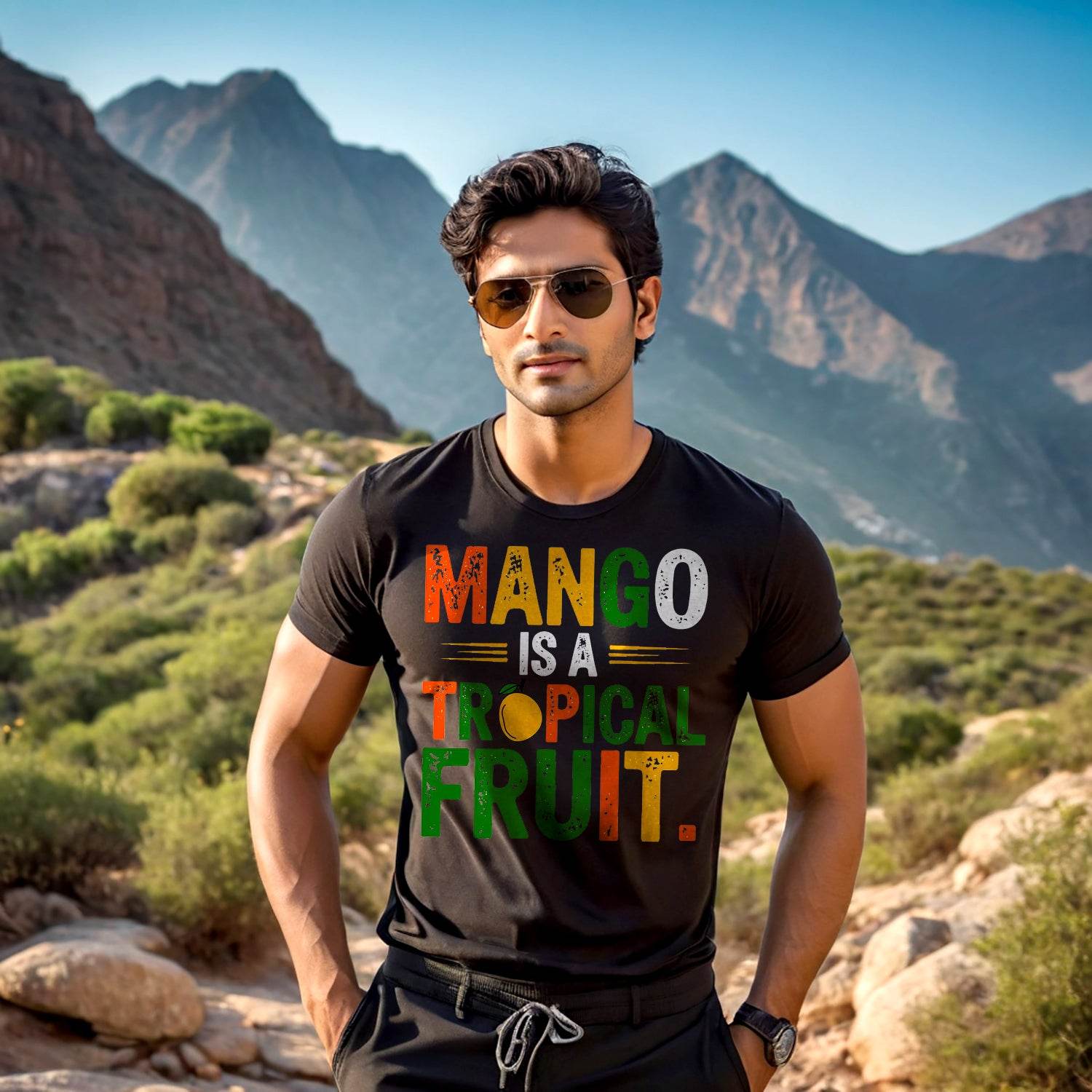 MANGO IS A TROPICAL FRUIT - Unisex Round Neck Regular Fit 100% Combed Cotton Half Sleeve T-Shirt - Mojilo Mart