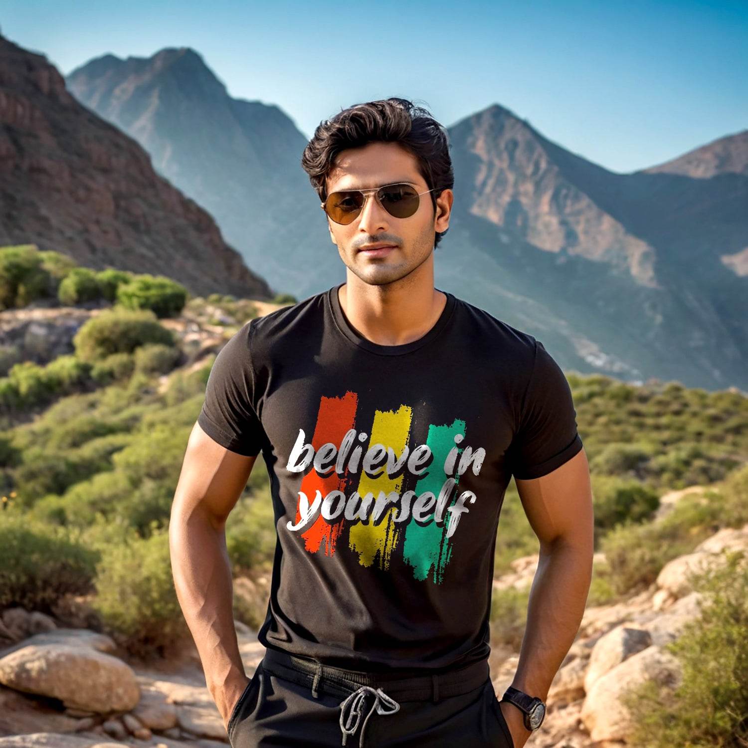 Believe in Yourself - Unisex Round Neck Regular Fit 100% Combed Cotton Half Sleeve T-Shirt - Mojilo Mart