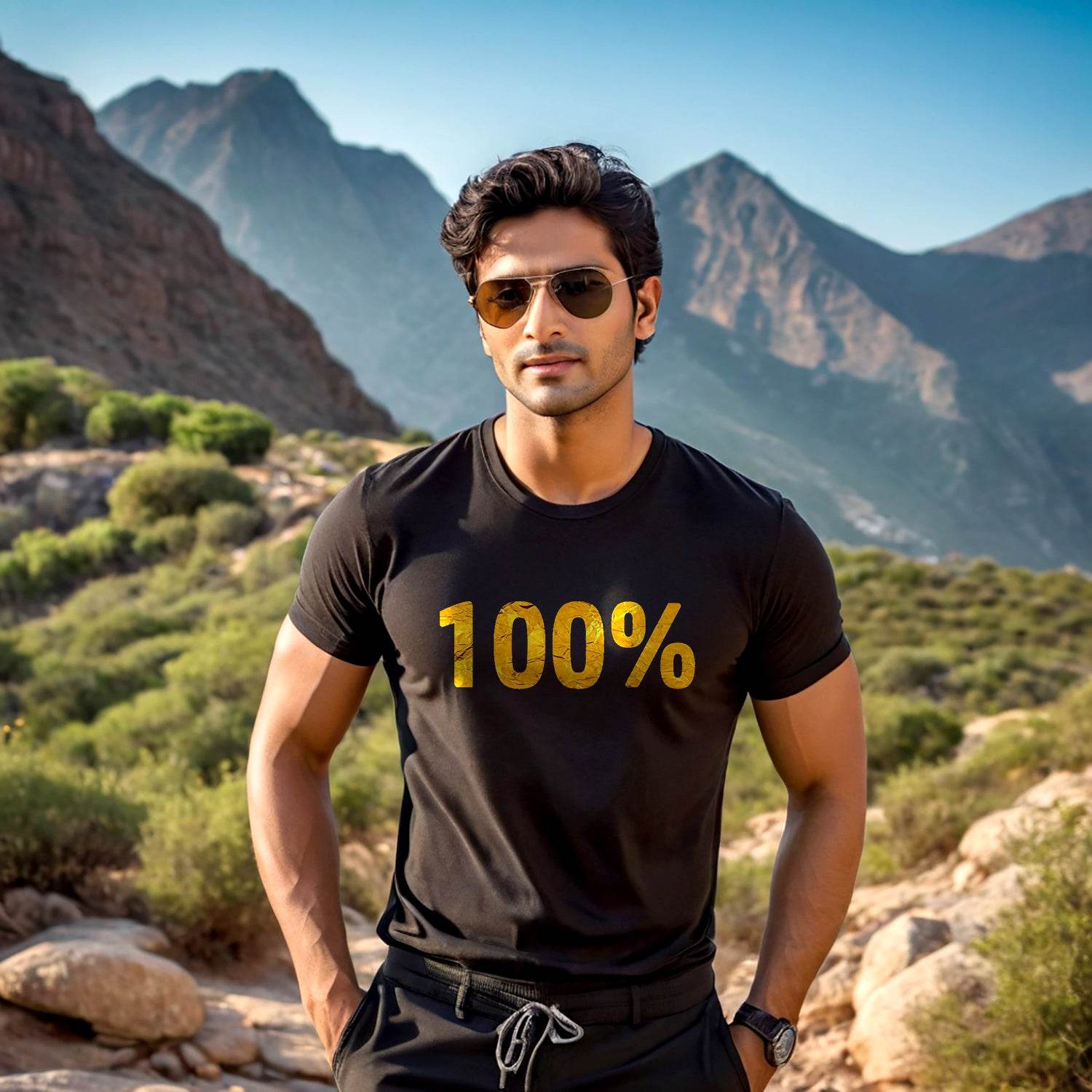 100% - Unisex Round Neck Regular Fit 100% Combed Cotton Half Sleeve T-Shirt - Mojilo Mart