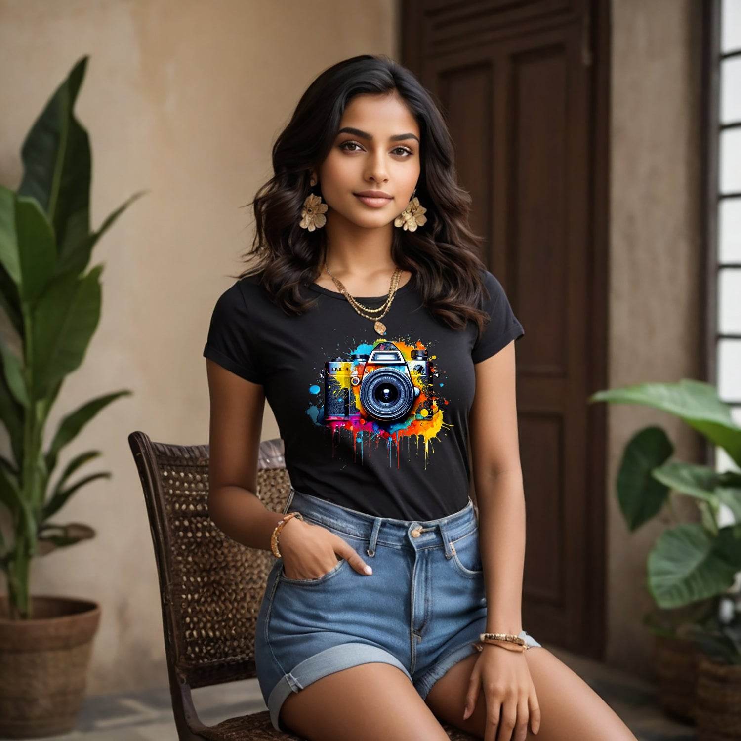 Photography Design Camera - Unisex Round Neck Regular Fit 100% Combed Cotton Half Sleeve T-Shirt - Mojilo Mart