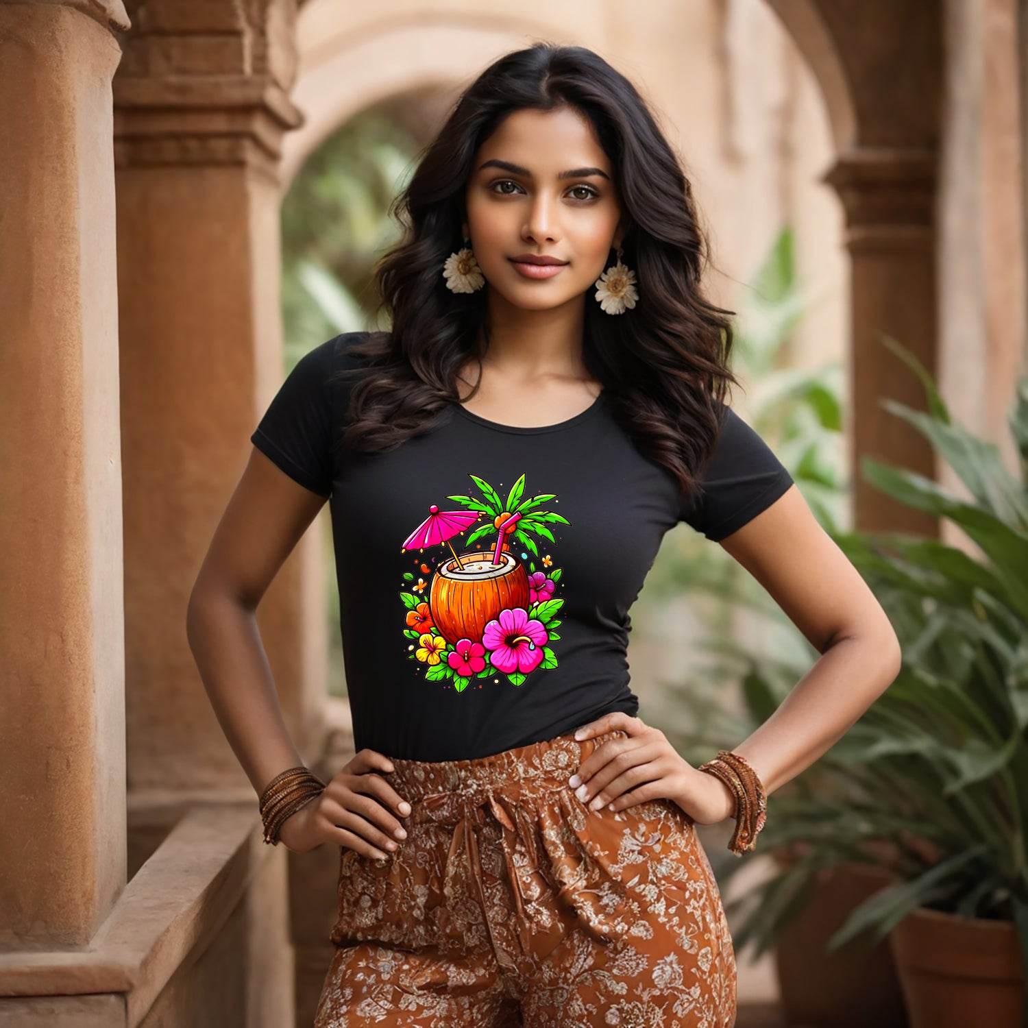 Colorful Cocktail - Unisex Round Neck Regular Fit 100% Combed Cotton Half Sleeve T-Shirt - Mojilo Mart