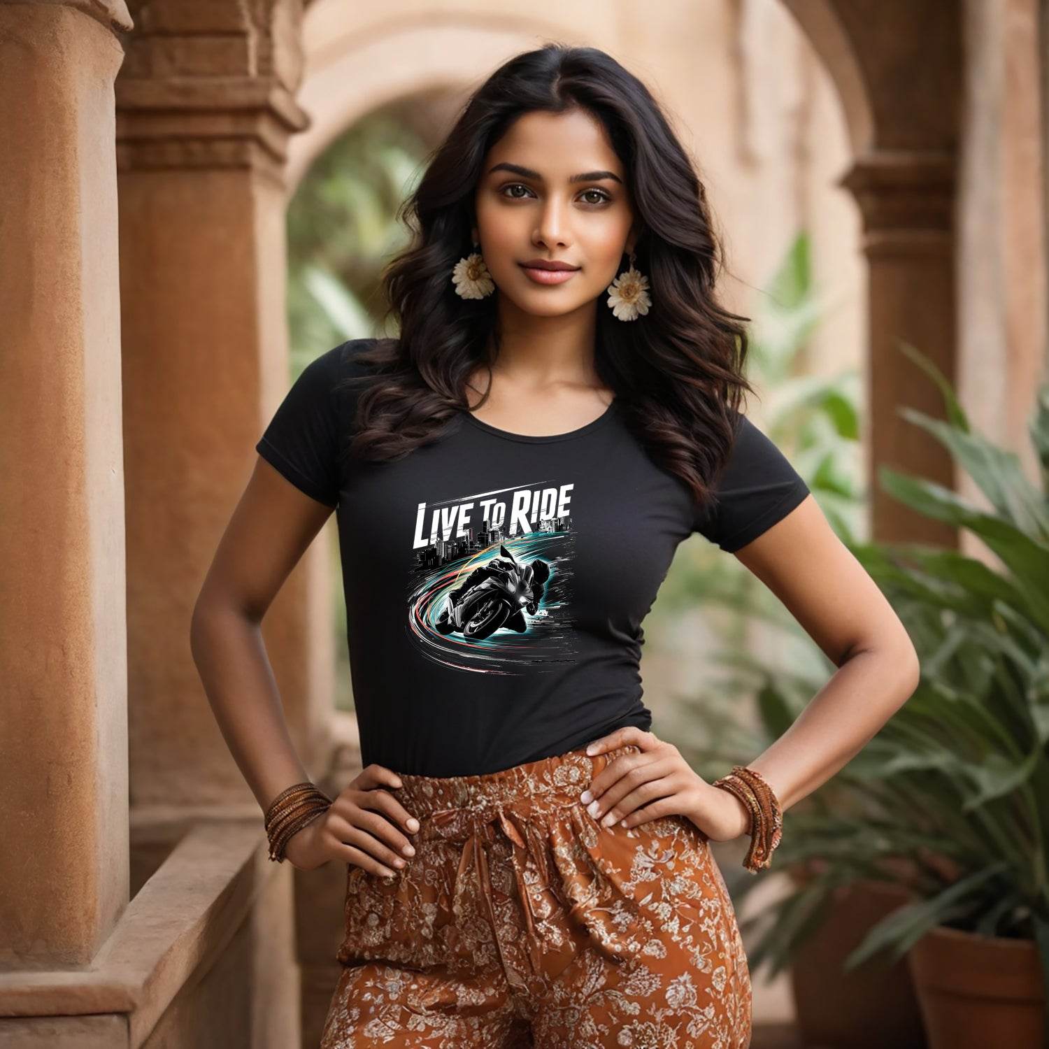LIve To Ride - Unisex Round Neck Regular Fit 100% Combed Cotton Half Sleeve T-Shirt - Mojilo Mart