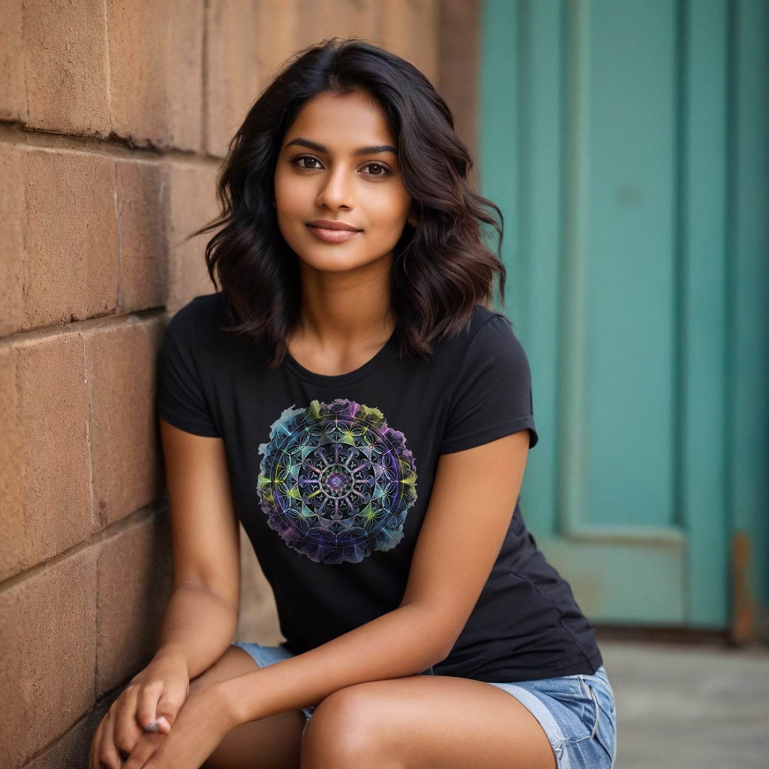 Surreal Fractal Mandala - Unisex Round Neck Regular Fit 100% Combed Cotton Half Sleeve T-Shirt - Mojilo Mart