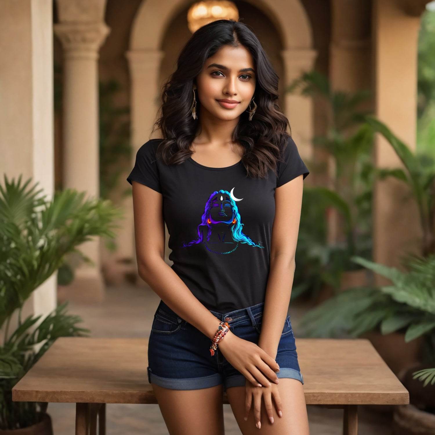 Neon Adi Shiv - Unisex Round Neck Regular Fit 100% Combed Cotton Half Sleeve T-Shirt - Mojilo Mart