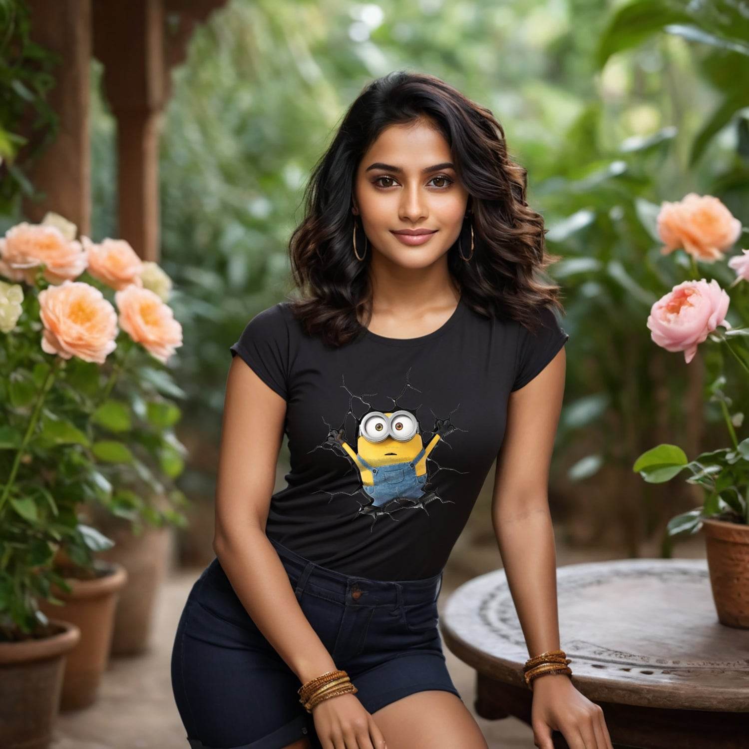 Cartoon Minions - Unisex Round Neck Regular Fit 100% Combed Cotton Half Sleeve T-Shirt - Mojilo Mart