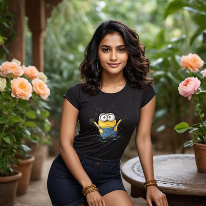 Cartoon Minions - Unisex Round Neck Regular Fit 100% Combed Cotton Half Sleeve T-Shirt - Mojilo Mart