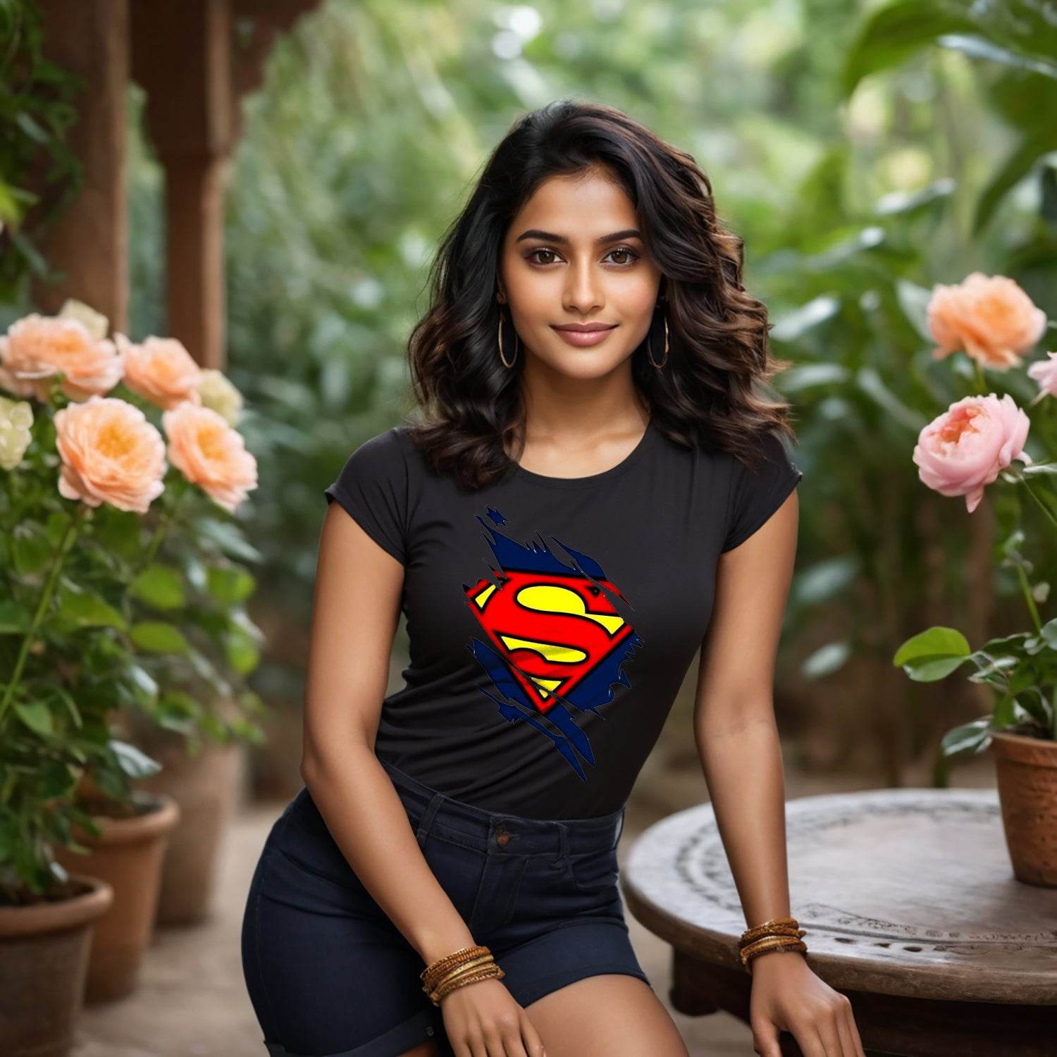 Superman Torn - Unisex Round Neck Regular Fit 100% Combed Cotton Half Sleeve T-Shirt - Mojilo Mart