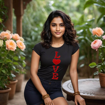 Love Valentine - Unisex Round Neck Regular Fit 100% Combed Cotton Half Sleeve T-Shirt - Mojilo Mart