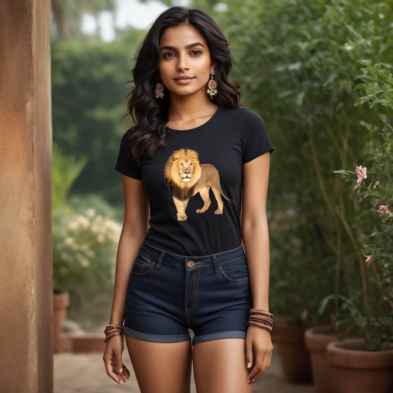 Lion x African Lion x King Lion - Unisex Round Neck Regular Fit 100% Combed Cotton Half Sleeve T-Shirt - Mojilo Mart