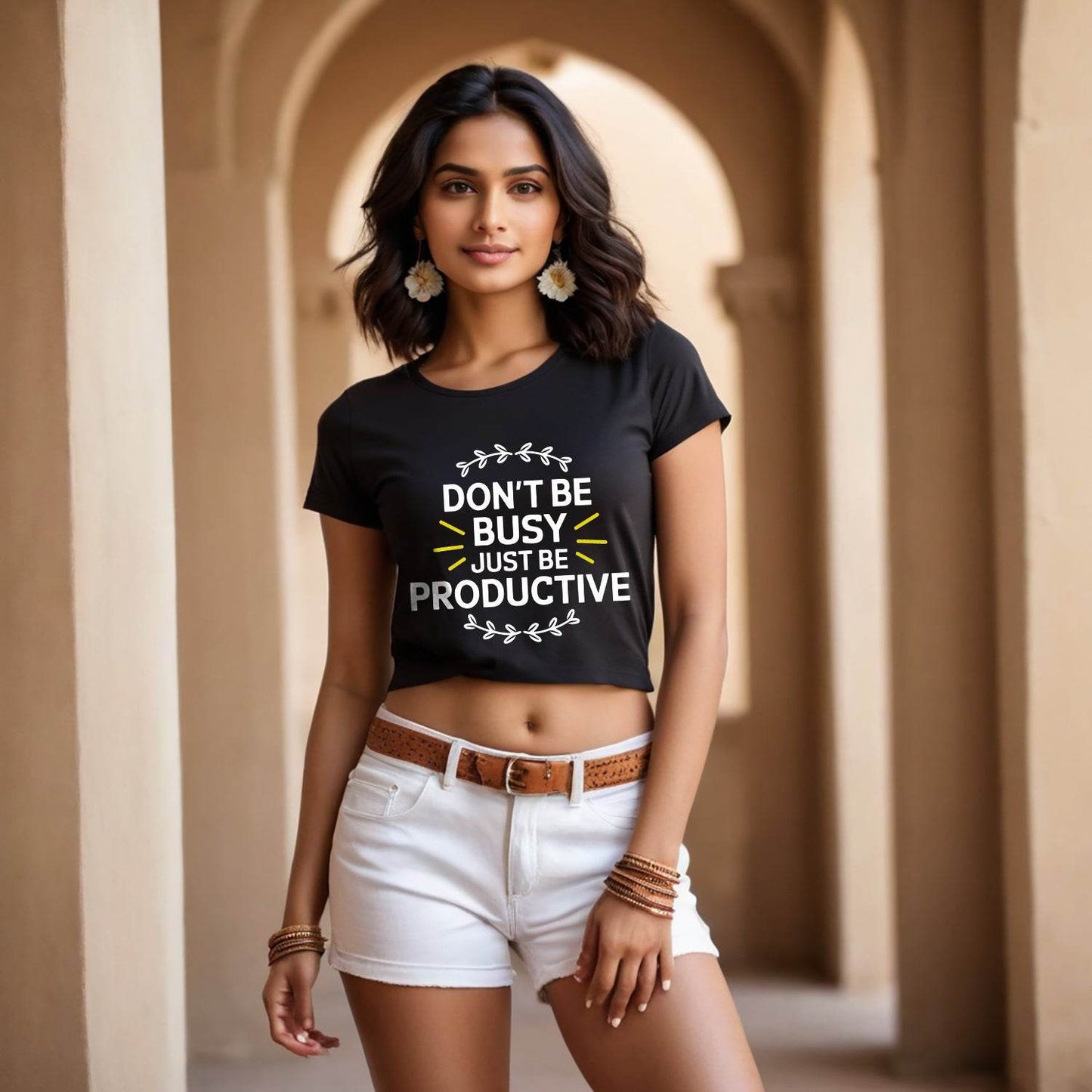 Don't Be Busy Just Be Productive - Unisex Round Neck Regular Fit 100% Combed Cotton Half Sleeve T-Shirt - Mojilo Mart