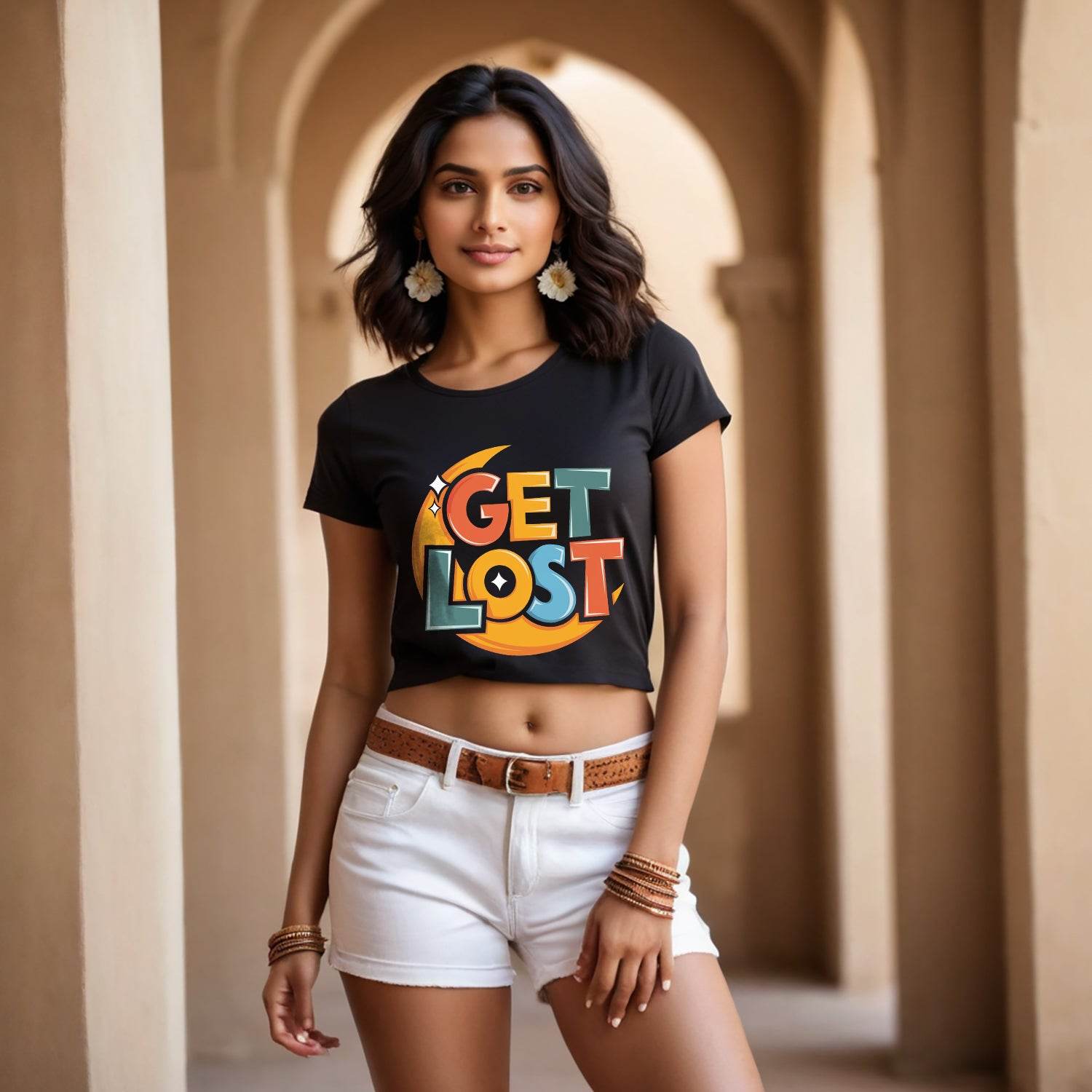 Get Lost - Unisex Round Neck Regular Fit 100% Combed Cotton Half Sleeve T-Shirt - Mojilo Mart