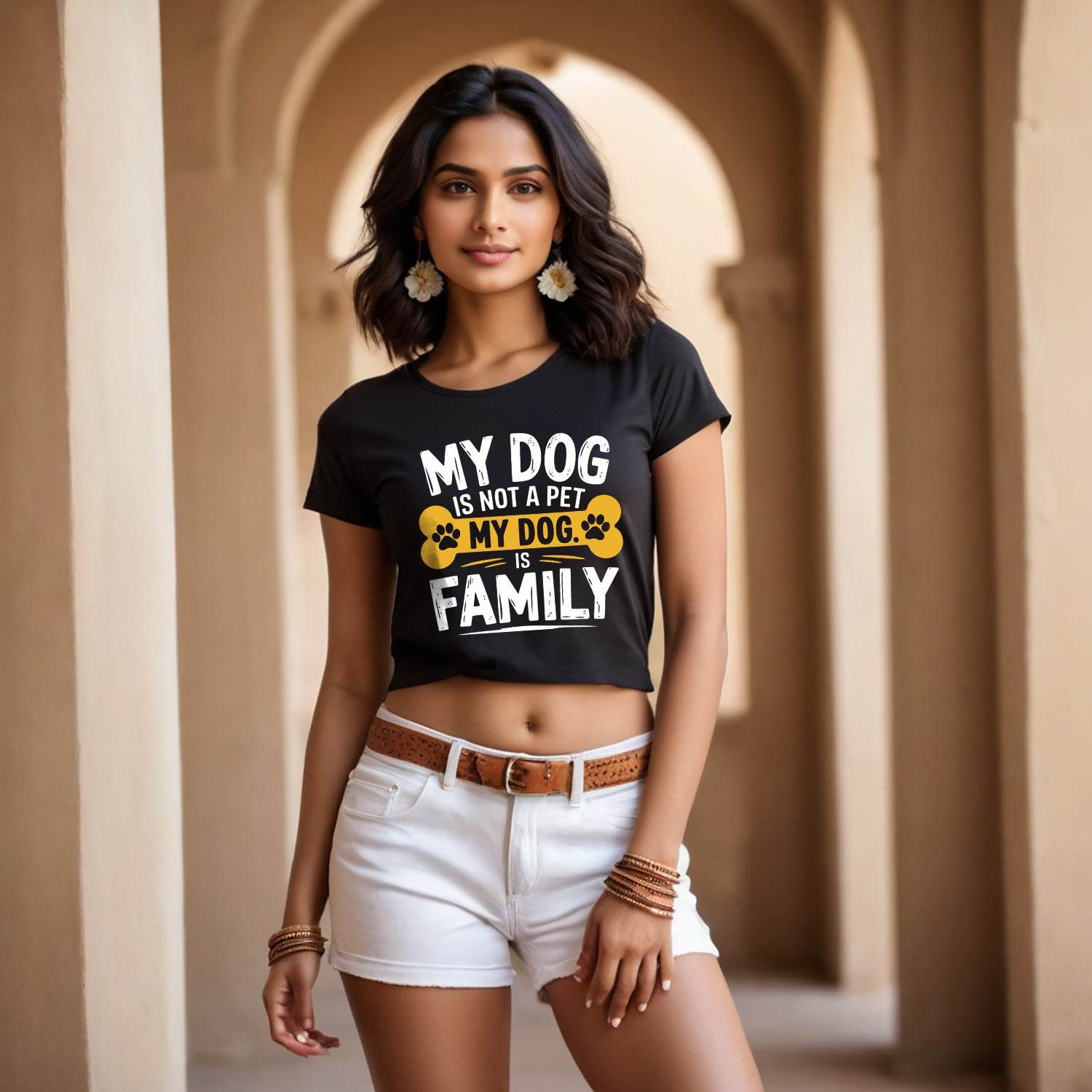 My Dog Is Not A Pet My Dog Is Family - Unisex Round Neck Regular Fit 100% Combed Cotton Half Sleeve T-Shirt - Mojilo Mart