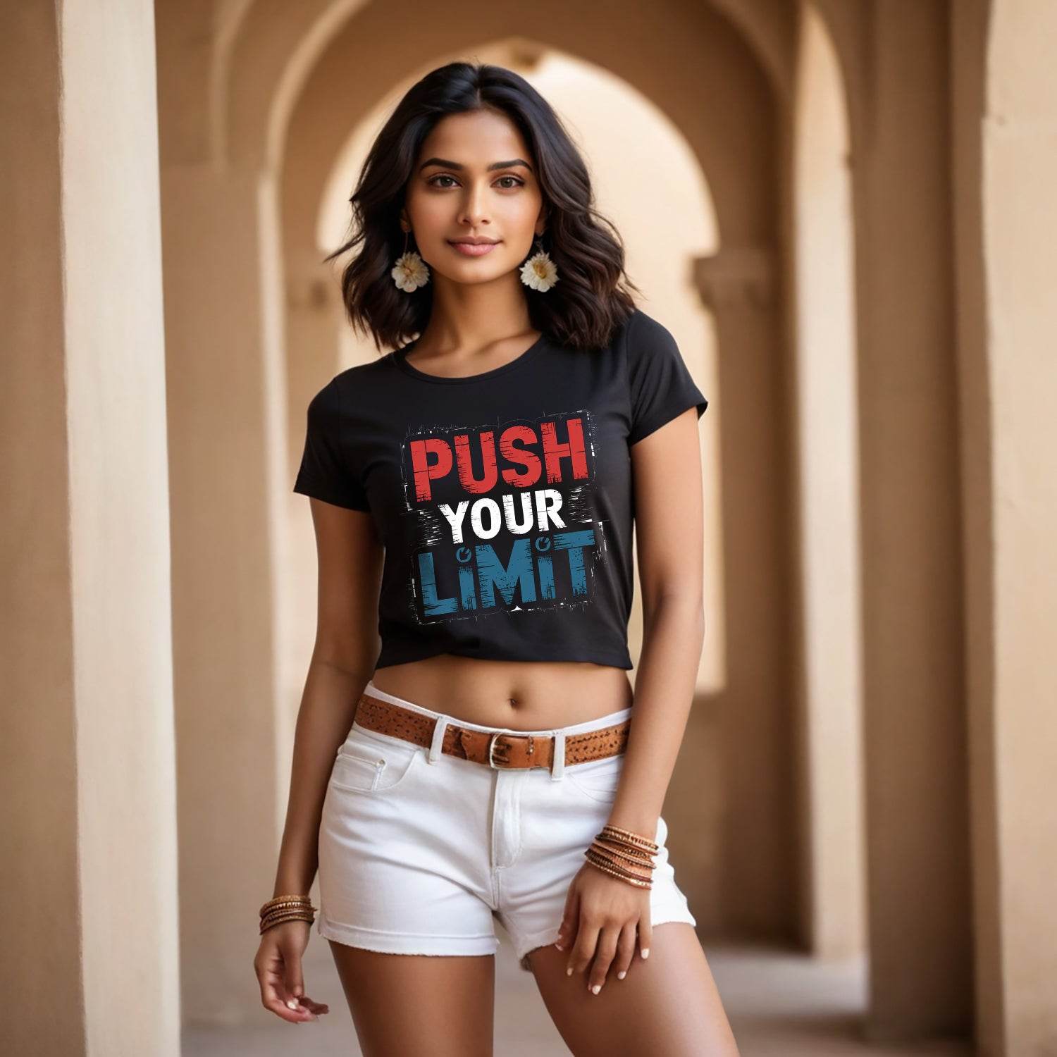 Push Your Limit - Unisex Round Neck Regular Fit 100% Combed Cotton Half Sleeve T-Shirt - Mojilo Mart