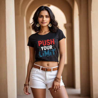 Push Your Limit - Unisex Round Neck Regular Fit 100% Combed Cotton Half Sleeve T-Shirt - Mojilo Mart